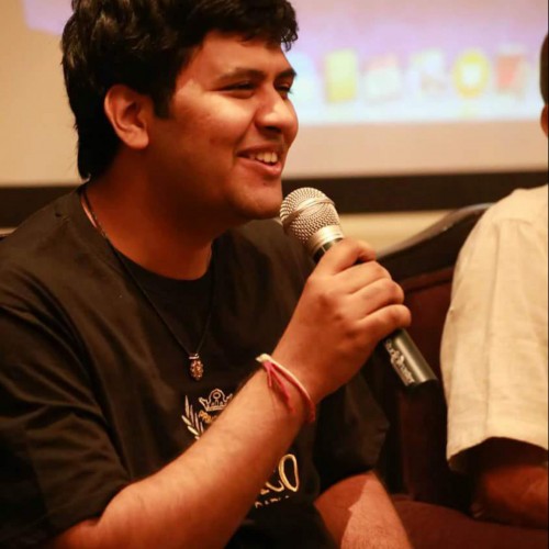 Raghav speaking at an event